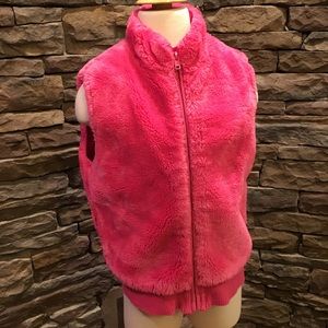 💕Girls Gymboree Hot pink fluffy Vest 10/12